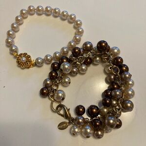 2 bracelets, 1-J. Crew, faux pearl, 7”